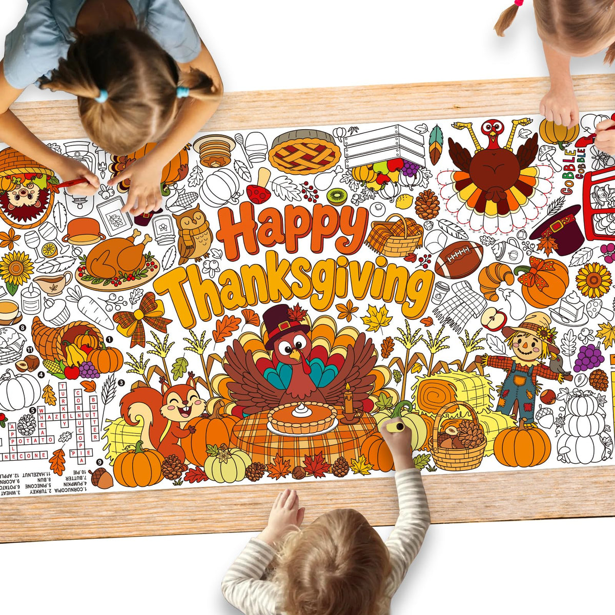Gatherfun Ramadan Activity Poster & Home Decor - 31.5 x 72 Coloring Banner/Table Cover for Eid Mubarak Decoration, for School Parties & Ramadan Decoration