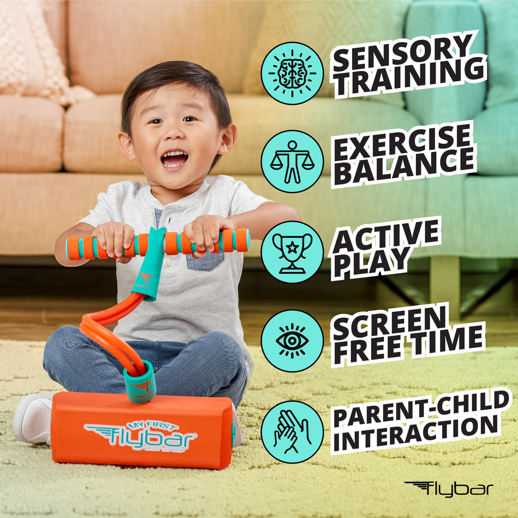 Flybar My First Foam Pogo Jumper for Kids Fun and Safe Pogo Stick, Durable Foam and Bungee Jumper for Ages 3 and up Toddler Toys, Supports up to 250lbs (Blue)