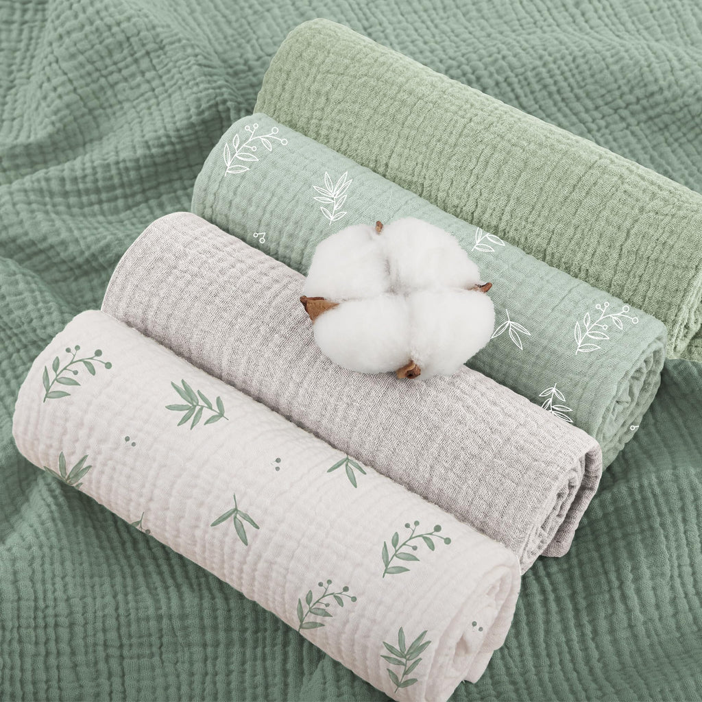 Susurration Muslin Cloths for Baby, 100% Cotton Baby Muslin Squares Cloths for Newborn Boy and Girl, Soft, Breathable and Extremely Absorbent Baby Muslin Burp Cloths, 60 x 60 cm, 5 Pack