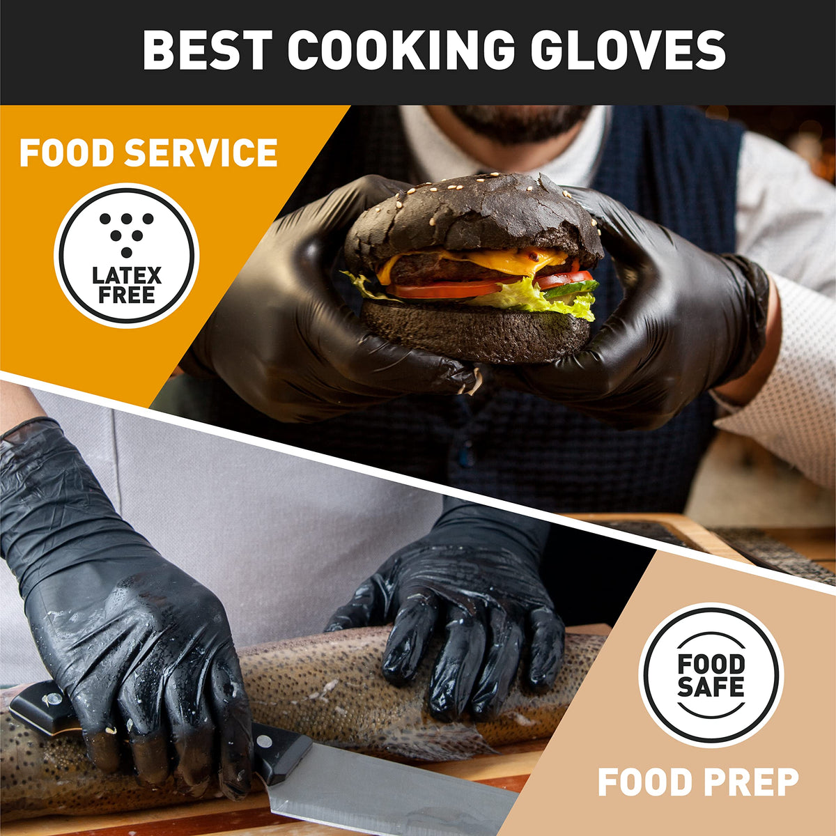 OKIAAS Vinyl Disposable Gloves, Latex-Free, Powder Free, Food Grade