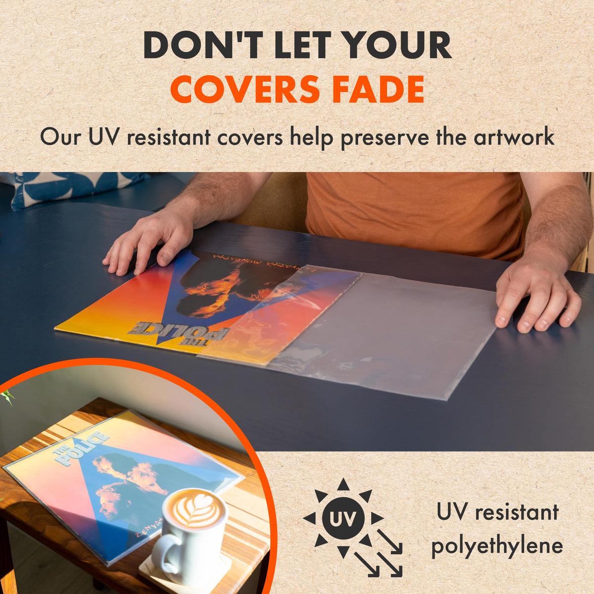 SPINCARE 100x 12 Inch Density UV Protection Outer Vinyl Record Sleeves