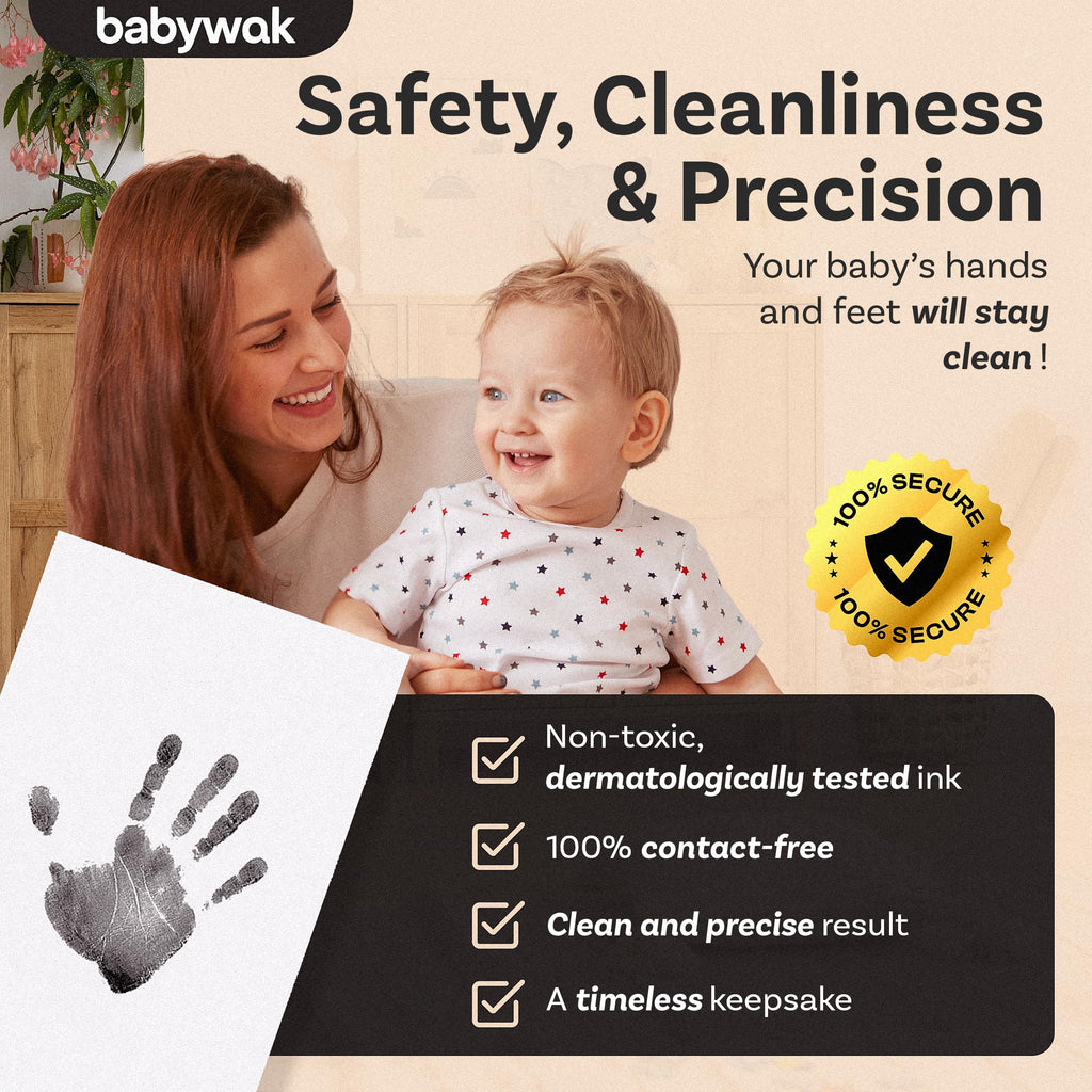 Baby Hand and Footprint Kit – Inkless Ink Pad for Newborn, Baby Shower Gift
